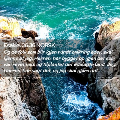 Picture 02 - Esekiel 36:36 NORSK - Og de folk som blir igjen rundt omkring eder, - Bible Verse Picture