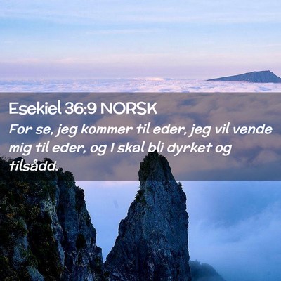 Picture 02 - Esekiel 36:9 NORSK - For se, jeg kommer til eder, jeg vil vende mig - Bible Verse Picture