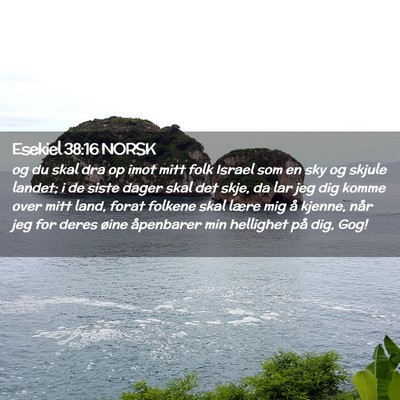 Picture 02 - Esekiel 38:16 NORSK - og du skal dra op imot mitt folk Israel som en - Bible Verse Picture