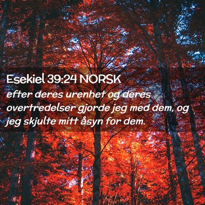 Picture 02 - Esekiel 39:24 NORSK - efter deres urenhet og deres overtredelser gjorde - Bible Verse Picture