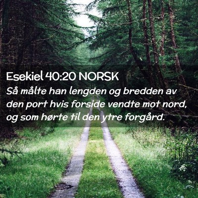Picture 02 - Esekiel 40:20 NORSK - Så målte han lengden og bredden av den port - Bible Verse Picture