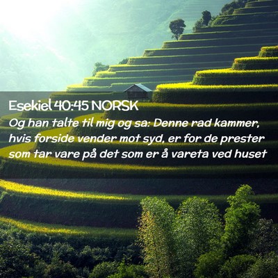 Picture 02 - Esekiel 40:45 NORSK - Og han talte til mig og sa: Denne rad kammer, - Bible Verse Picture