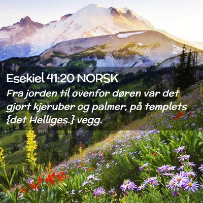 Picture 02 - Esekiel 41:20 NORSK - Fra jorden til ovenfor døren var det gjort - Bible Verse Picture
