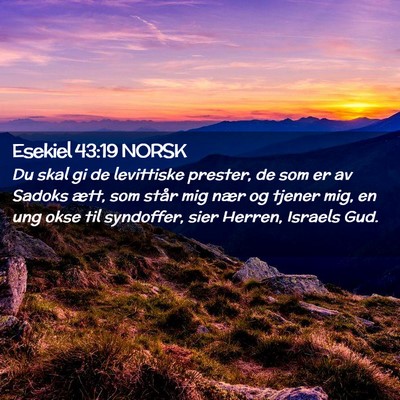 Picture 02 - Esekiel 43:19 NORSK - Du skal gi de levittiske prester, de som er av - Bible Verse Picture