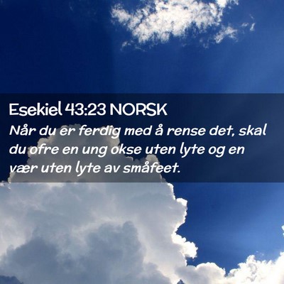 Picture 02 - Esekiel 43:23 NORSK - Når du er ferdig med å rense det, skal du ofre - Bible Verse Picture