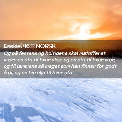 Picture 02 - Esekiel 46:11 NORSK - Og på festene og høitidene skal matofferet - Bible Verse Picture