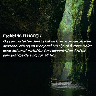 Picture 02 - Esekiel 46:14 NORSK - Og som matoffer dertil skal du hver morgen ofre - Bible Verse Picture