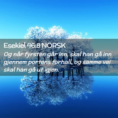 Picture 02 - Esekiel 46:8 NORSK - Og når fyrsten går inn, skal han gå inn - Bible Verse Picture