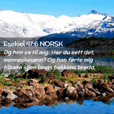Picture 02 - Esekiel 47:6 NORSK - Og han sa til mig: Har du sett det, - Bible Verse Picture