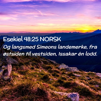 Picture 02 - Esekiel 48:25 NORSK - Og langsmed Simeons landemerke, fra østsiden til - Bible Verse Picture