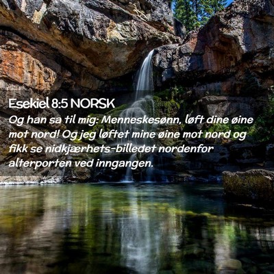 Picture 02 - Esekiel 8:5 NORSK - Og han sa til mig: Menneskesønn, løft dine - Bible Verse Picture