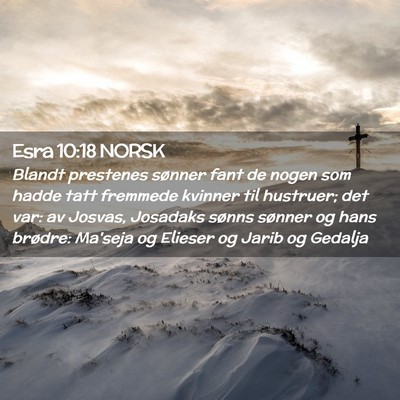Picture 02 - Esra 10:18 NORSK - Blandt prestenes sønner fant de nogen som hadde - Bible Verse Picture