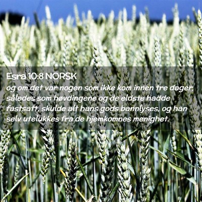 Picture 02 - Esra 10:8 NORSK - og om det var nogen som ikke kom innen tre dager, - Bible Verse Picture