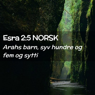 Picture 02 - Esra 2:5 NORSK - Arahs barn, syv hundre og fem og - Bible Verse Picture