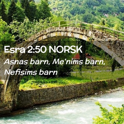 Picture 02 - Esra 2:50 NORSK - Asnas barn, Me'nims barn, Nefisims - Bible Verse Picture