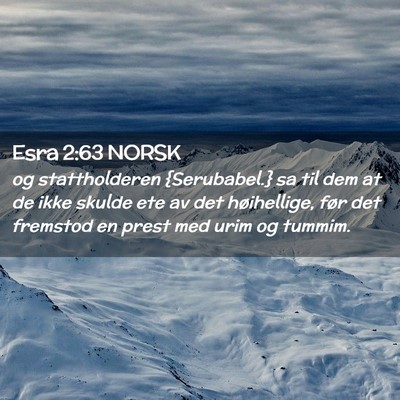 Picture 02 - Esra 2:63 NORSK - og stattholderen {Serubabel.} sa til dem at de - Bible Verse Picture