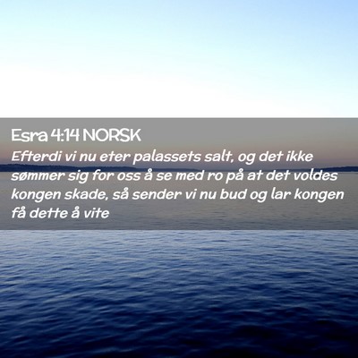 Picture 02 - Esra 4:14 NORSK - Efterdi vi nu eter palassets salt, og det ikke - Bible Verse Picture
