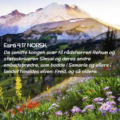 Picture 02 - Esra 4:17 NORSK - Da sendte kongen svar til rådsherren Rehum og - Bible Verse Picture