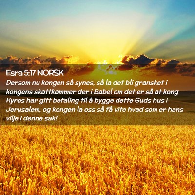 Picture 02 - Esra 5:17 NORSK - Dersom nu kongen så synes, så la det bli - Bible Verse Picture