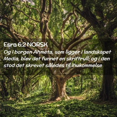 Picture 02 - Esra 6:2 NORSK - Og i borgen Ahmeta, som ligger i landskapet - Bible Verse Picture