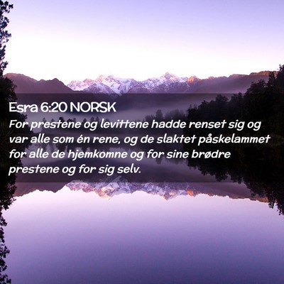 Picture 02 - Esra 6:20 NORSK - For prestene og levittene hadde renset sig og var - Bible Verse Picture