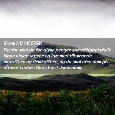 Picture 02 - Esra 7:17 NORSK - Derfor skal du for disse penger - Bible Verse Picture