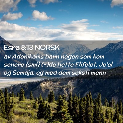 Picture 02 - Esra 8:13 NORSK - av Adonikams barn nogen som kom senere {sml} - Bible Verse Picture