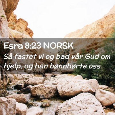 Picture 02 - Esra 8:23 NORSK - Så fastet vi og bad vår Gud om hjelp, og han - Bible Verse Picture
