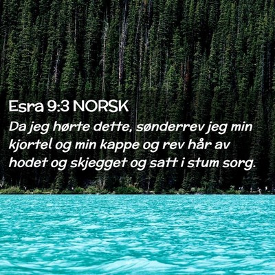 Picture 02 - Esra 9:3 NORSK - Da jeg hørte dette, sønderrev jeg min kjortel - Bible Verse Picture