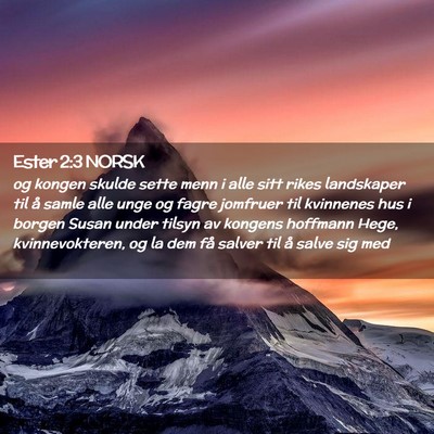 Picture 02 - Ester 2:3 NORSK - og kongen skulde sette menn i alle sitt rikes - Bible Verse Picture