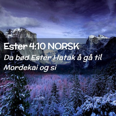 Picture 02 - Ester 4:10 NORSK - Da bød Ester Hatak å gå til Mordekai og - Bible Verse Picture
