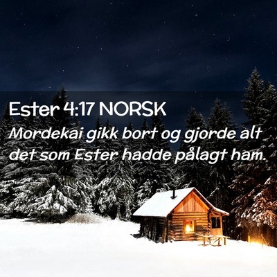 Picture 02 - Ester 4:17 NORSK - Mordekai gikk bort og gjorde alt det som Ester - Bible Verse Picture