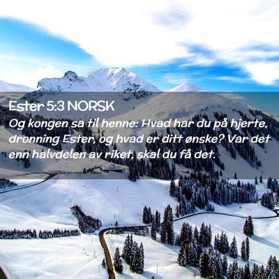 Picture 02 - Ester 5:3 NORSK - Og kongen sa til henne: Hvad har du på hjerte, - Bible Verse Picture