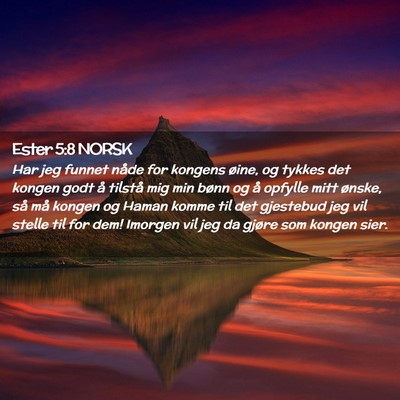Picture 02 - Ester 5:8 NORSK - Har jeg funnet nåde for kongens øine, og tykkes - Bible Verse Picture
