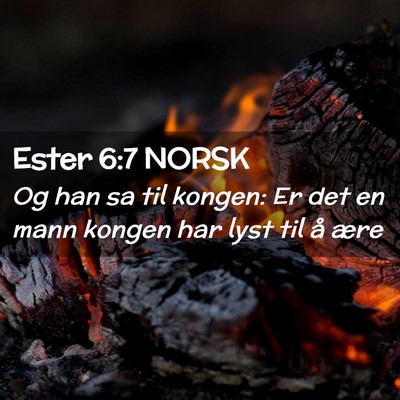 Picture 02 - Ester 6:7 NORSK - Og han sa til kongen: Er det en mann kongen har - Bible Verse Picture