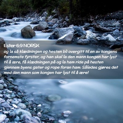 Picture 02 - Ester 6:9 NORSK - og la så klædningen og hesten bli overgitt til - Bible Verse Picture