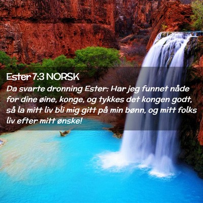 Picture 02 - Ester 7:3 NORSK - Da svarte dronning Ester: Har jeg funnet nåde - Bible Verse Picture