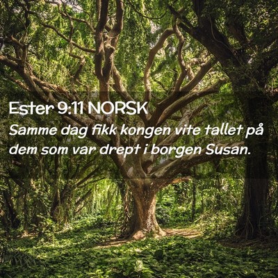 Picture 02 - Ester 9:11 NORSK - Samme dag fikk kongen vite tallet på dem som var - Bible Verse Picture
