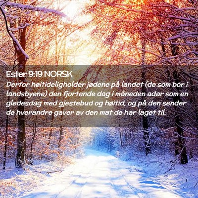 Picture 02 - Ester 9:19 NORSK - Derfor høitideligholder jødene på landet (de - Bible Verse Picture