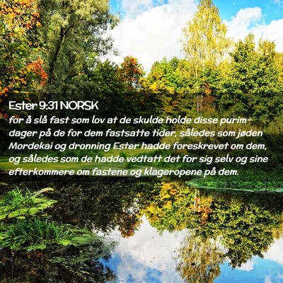 Picture 02 - Ester 9:31 NORSK - for å slå fast som lov at de skulde holde disse - Bible Verse Picture