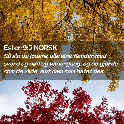 Picture 02 - Ester 9:5 NORSK - Så slo da jødene alle sine fiender med sverd og - Bible Verse Picture