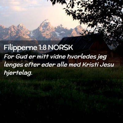 Picture 02 - Filipperne 1:8 NORSK - For Gud er mitt vidne hvorledes jeg lenges efter - Bible Verse Picture