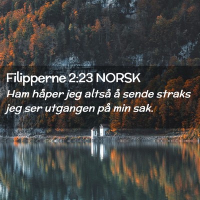 Picture 02 - Filipperne 2:23 NORSK - Ham håper jeg altså å sende straks jeg ser - Bible Verse Picture
