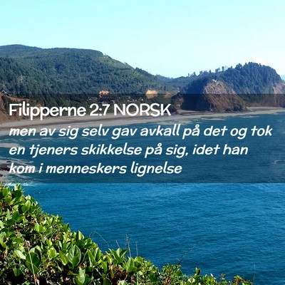 Picture 02 - Filipperne 2:7 NORSK - men av sig selv gav avkall på det og tok en - Bible Verse Picture
