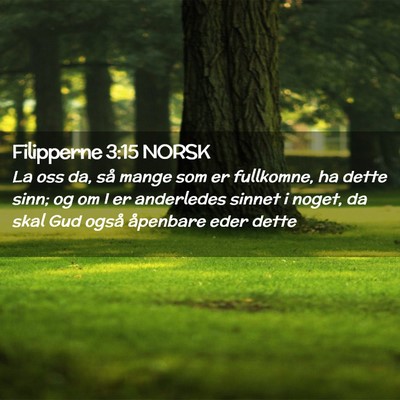 Picture 02 - Filipperne 3:15 NORSK - La oss da, så mange som er fullkomne, ha dette - Bible Verse Picture
