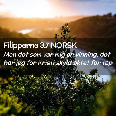 Picture 02 - Filipperne 3:7 NORSK - Men det som var mig en vinning, det har jeg for - Bible Verse Picture