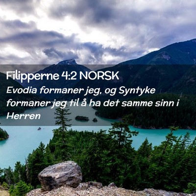 Picture 02 - Filipperne 4:2 NORSK - Evodia formaner jeg, og Syntyke formaner jeg til - Bible Verse Picture