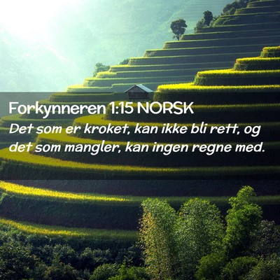 Picture 02 - Forkynneren 1:15 NORSK - Det som er kroket, kan ikke bli rett, og det som - Bible Verse Picture