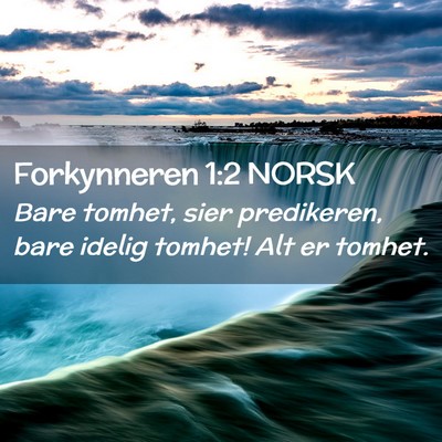 Picture 02 - Forkynneren 1:2 NORSK - Bare tomhet, sier predikeren, bare idelig tomhet! - Bible Verse Picture