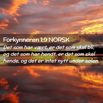 Picture 02 - Forkynneren 1:9 NORSK - Det som har vært, er det som skal bli, og det - Bible Verse Picture